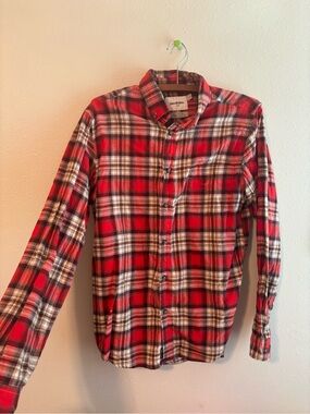 Men's Red Plaid Button-Down Shirt Goodfellow size small